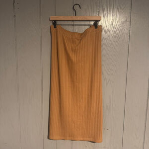 Old Navy Fitted Rib-Knit Midi Skirt — Warm Camel